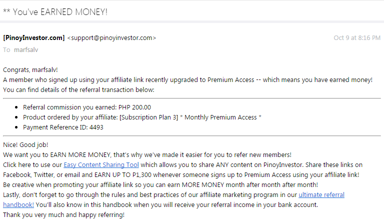 pinoyinvestor affiliate sale