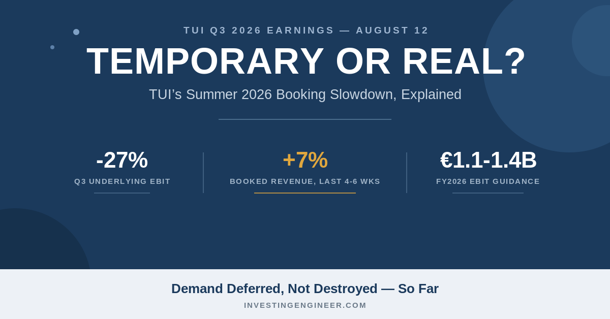 is TUI's summer booking slowdown temporary